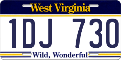 WV license plate 1DJ730