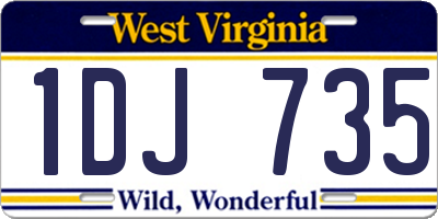WV license plate 1DJ735