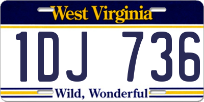 WV license plate 1DJ736