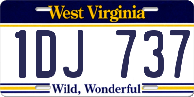 WV license plate 1DJ737