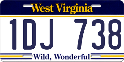 WV license plate 1DJ738