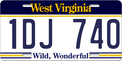 WV license plate 1DJ740