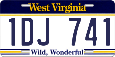 WV license plate 1DJ741