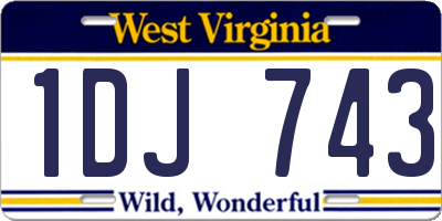 WV license plate 1DJ743