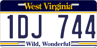 WV license plate 1DJ744