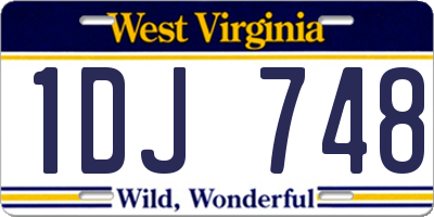 WV license plate 1DJ748