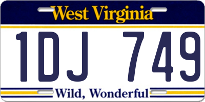 WV license plate 1DJ749