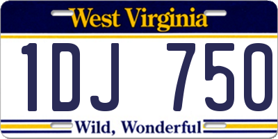 WV license plate 1DJ750