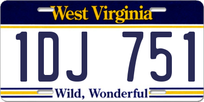 WV license plate 1DJ751