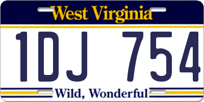 WV license plate 1DJ754