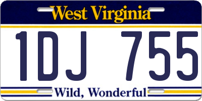 WV license plate 1DJ755