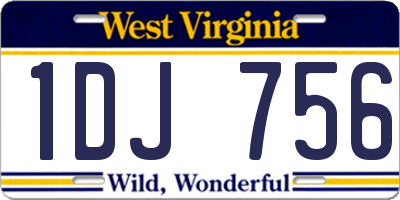 WV license plate 1DJ756