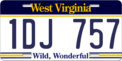 WV license plate 1DJ757