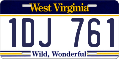 WV license plate 1DJ761