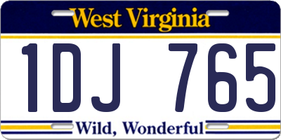 WV license plate 1DJ765
