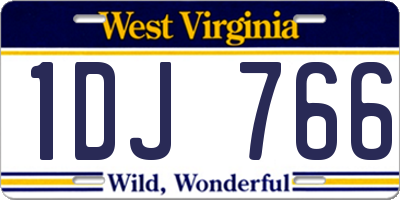WV license plate 1DJ766
