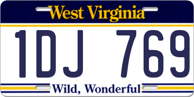 WV license plate 1DJ769