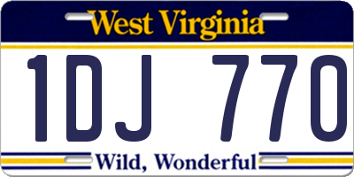 WV license plate 1DJ770