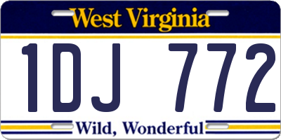 WV license plate 1DJ772