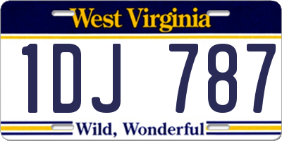 WV license plate 1DJ787