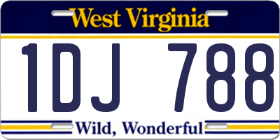 WV license plate 1DJ788
