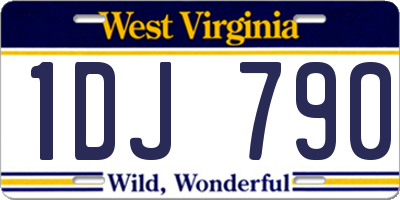 WV license plate 1DJ790