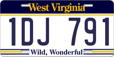 WV license plate 1DJ791