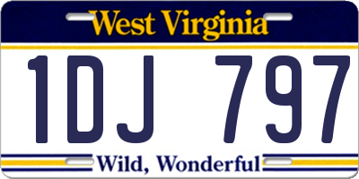 WV license plate 1DJ797