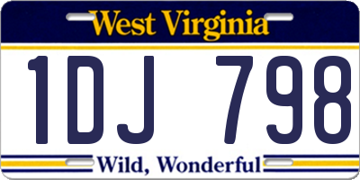 WV license plate 1DJ798