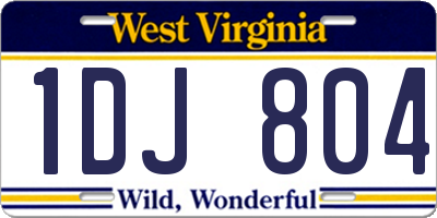WV license plate 1DJ804