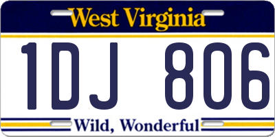WV license plate 1DJ806