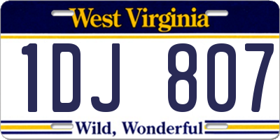 WV license plate 1DJ807