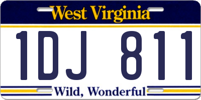 WV license plate 1DJ811