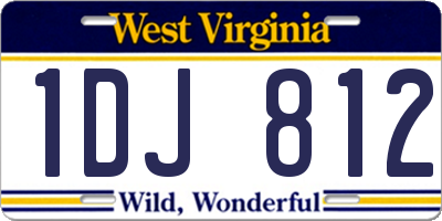 WV license plate 1DJ812
