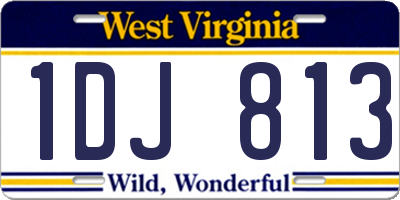 WV license plate 1DJ813