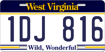 WV license plate 1DJ816