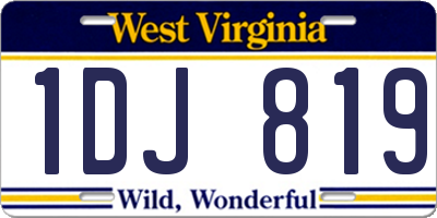 WV license plate 1DJ819