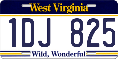 WV license plate 1DJ825