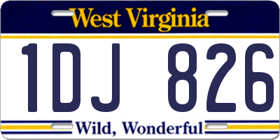 WV license plate 1DJ826