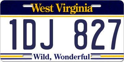WV license plate 1DJ827