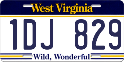 WV license plate 1DJ829