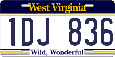 WV license plate 1DJ836