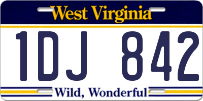 WV license plate 1DJ842