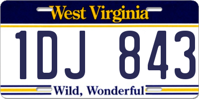 WV license plate 1DJ843