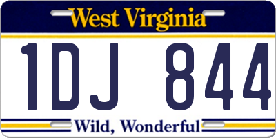WV license plate 1DJ844