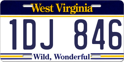 WV license plate 1DJ846