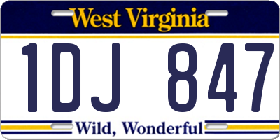 WV license plate 1DJ847