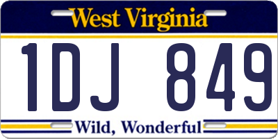 WV license plate 1DJ849