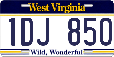 WV license plate 1DJ850