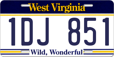 WV license plate 1DJ851